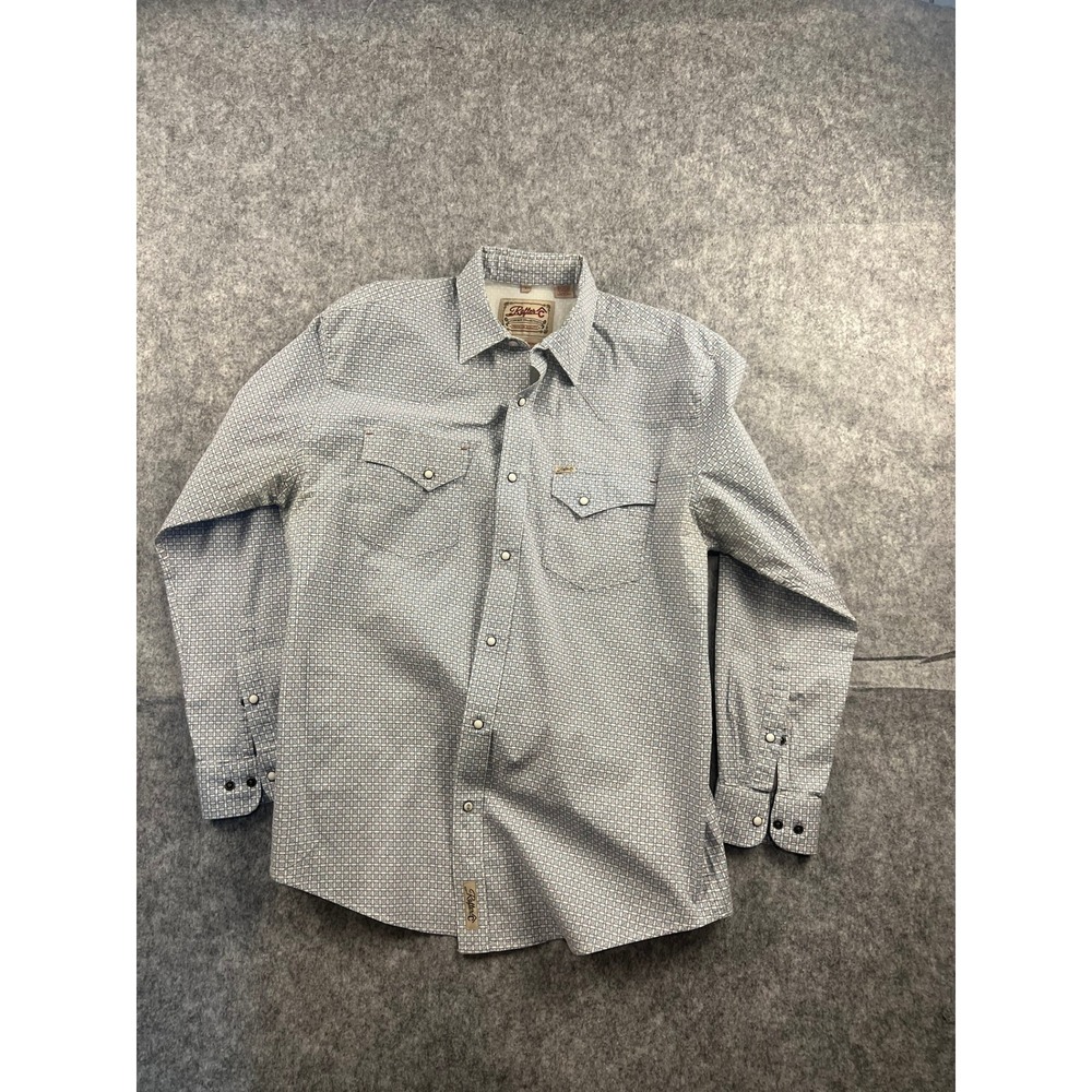 Rafter C Cowboy Collection Mens Long Sleeve Western Shirt Geometric Print L